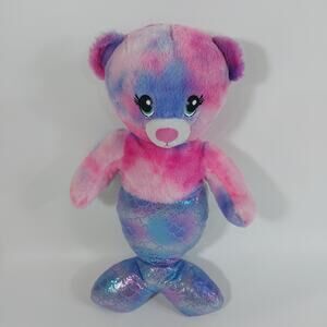 Build a Bear Magical Mer-Bear Mermaid Plush 17” Pink Purple BAB Stuffed Animal